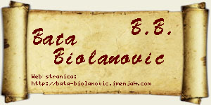 Bata Biolanović vizit kartica